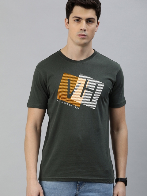 

Van Heusen Sport Men Olive Green Printed Round Neck T-shirt