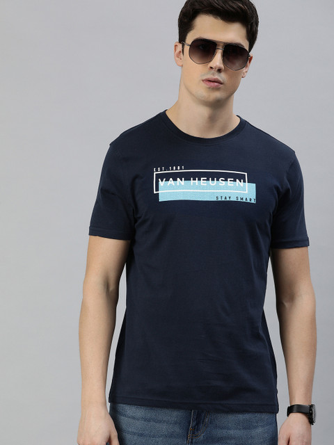

Van Heusen Sport Men Navy Blue Printed Round Neck T-shirt