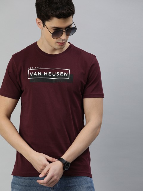 

Van Heusen Sport Men Maroon Printed Round Neck T-shirt