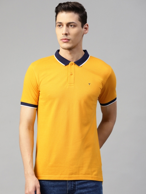 

Van Heusen Sport Men Mustard Yellow Solid Polo Collar T-shirt