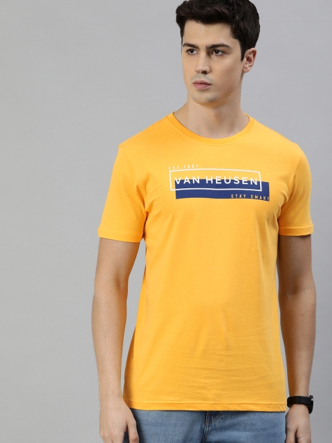 

Van Heusen Sport Men Yellow Printed Round Neck T-shirt