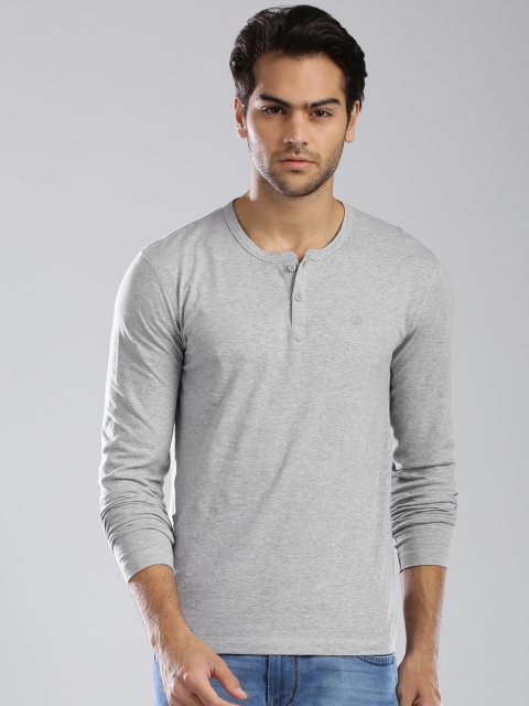 

Bossini Grey Melange Henley T-shirt