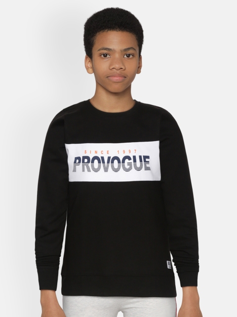 

Provogue Boys Black & White Brand Logo Printed Sweatshirt