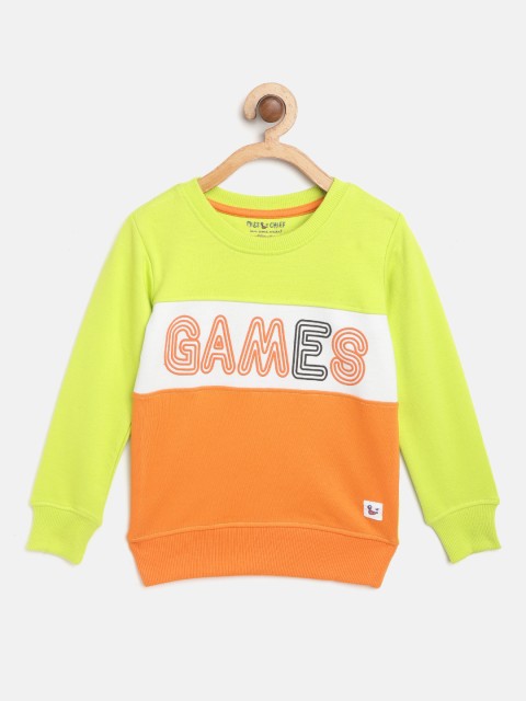 

Miss & Chief Boys Fluorescent Green & Orange Printed Sweatshirt