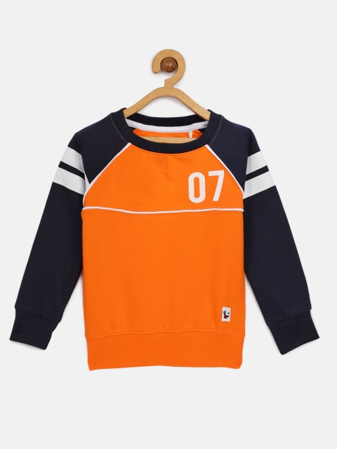 

Miss & Chief Boys Orange & Black Solid Sweatshirt