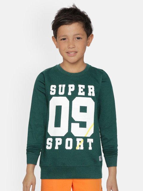

Provogue Boys Green & White Typography Printed Sweatshirt
