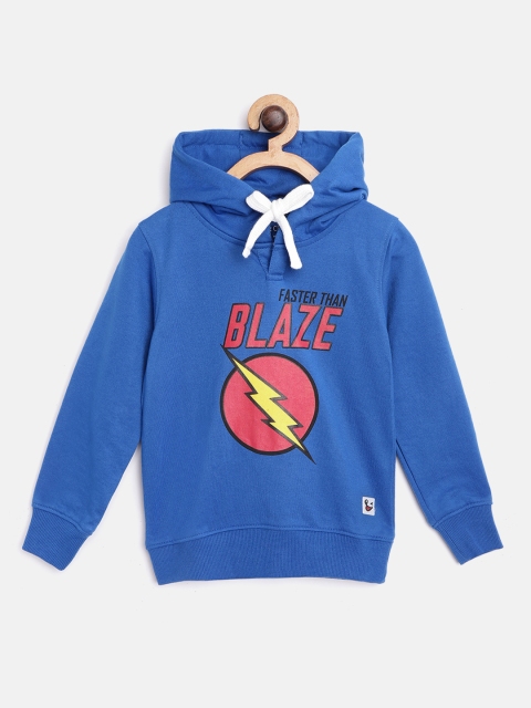 

Miss & Chief Boys Blue & Red Thunderbolt Print Hooded Sweatshirt