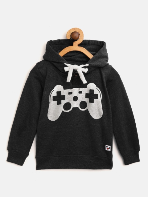 

Miss & Chief Boys Charcoal Grey & Silver Remote Controller Print Hooded Sweatshirt