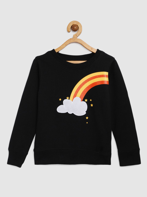

Miss & Chief Girls Black Printed Sweatshirt