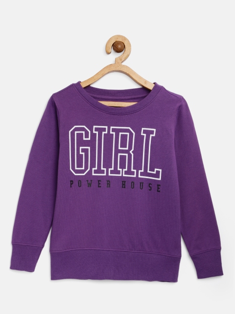 

Miss & Chief Girls Purple Printed Sweatshirt