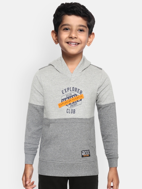 

Killer Boys Grey Colourblocked Hooded Sweatshirt