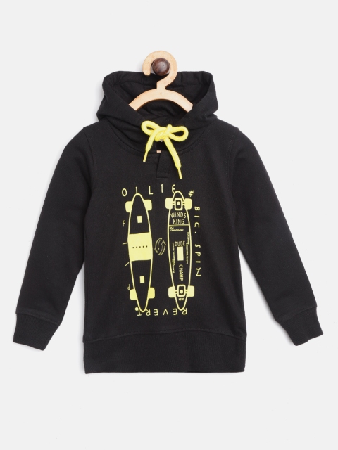 

Miss & Chief Boys Black & Yellow Skater Print Hooded Sweatshirt