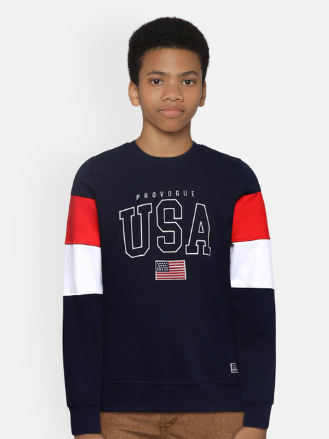 

Provogue Boys Navy Blue Printed Sweatshirt