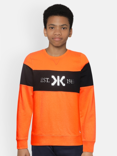 

Killer Boys Orange & Black Colourblocked Sweatshirt