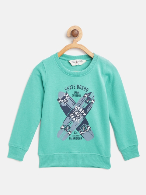 

Miss & Chief Boys Sea Green & Blue Skateboard Printed Sweatshirt