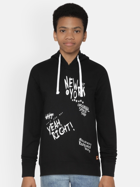 

Killer Boys Black Printed Hooded Sweatshirt