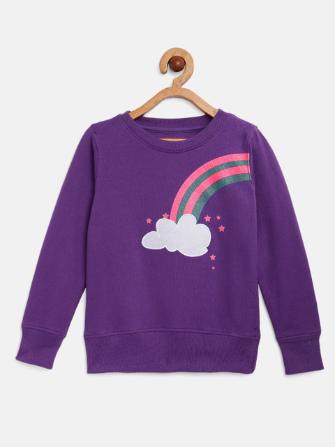 

Miss & Chief Girls Purple Printed Sweatshirt