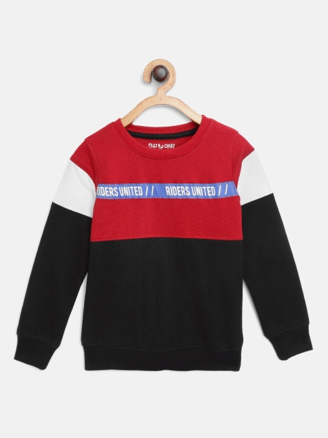 

Miss & Chief Boys Red & Black Colourblocked Sweatshirt