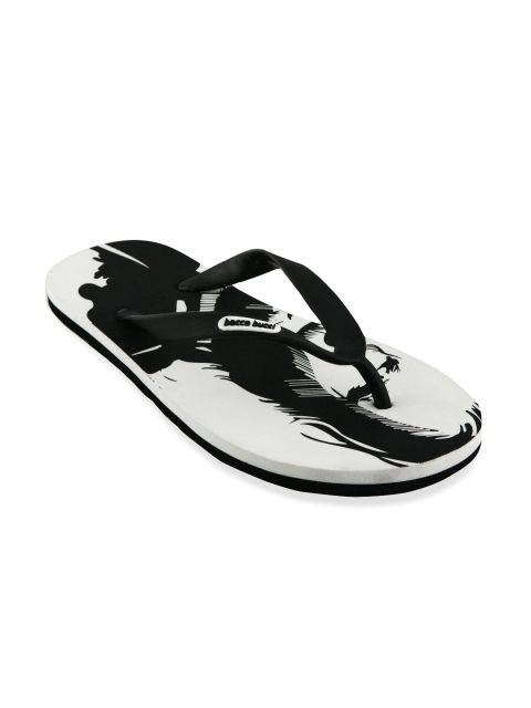 

bacca bucci Men Black & White Printed Flip-Flops