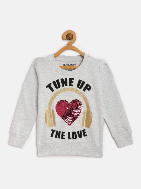 

Miss & Chief Girls Grey Printed Sweatshirt