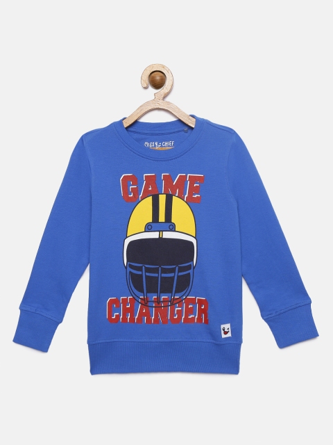 

Miss & Chief Boys Blue Printed Sweatshirt