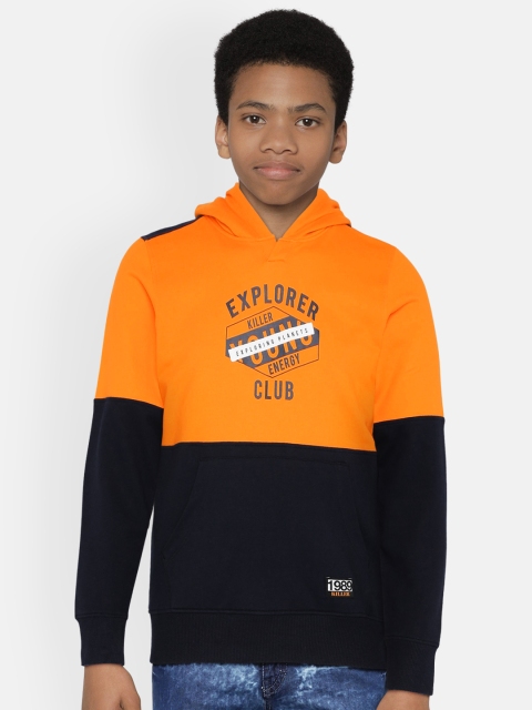 

Killer Boys Black & Orange Colourblocked Hooded Sweatshirt