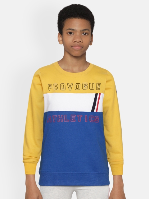 

Provogue Boys Mustard Yellow & Blue Colourblocked Sweatshirt