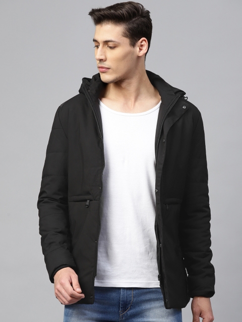 

Fort Collins Men Black Solid Lightweight Hooded Padded Jacket