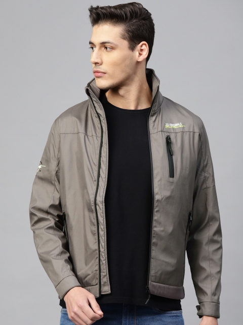 

Fort Collins Men Grey Solid Lightweight Jacket