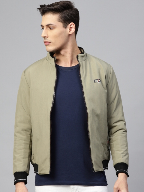 

Fort Collins Men Green Solid Lightweight Bomber Jacket