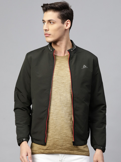 

Fort Collins Men Olive Green Solid Lightweight Padded Jacket