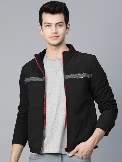 

Fort Collins Men Black Solid Lightweight Bomber Jacket