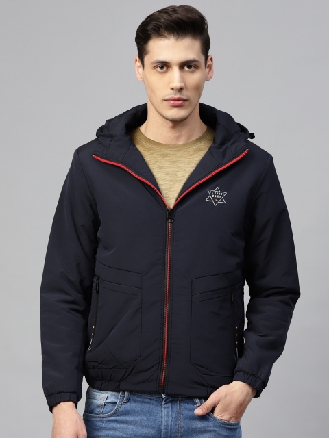

Fort Collins Men Navy Blue Solid Padded Jacket