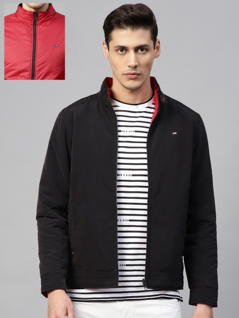 

Fort Collins Men Black & Red Solid Reversible Padded Jacket