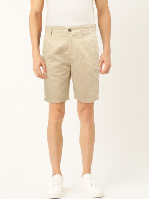 

United Colors of Benetton Men Beige Printed Comfort Fit Regular Shorts