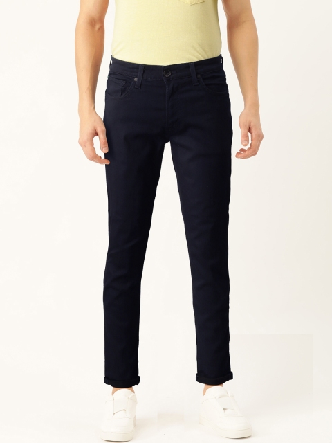 

United Colors of Benetton Men Navy Blue Slim Tapered Fit Mid-Rise Stretchable Jeans