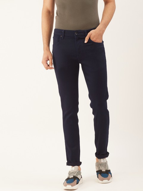 

United Colors of Benetton Men Navy Blue Skinny Fit Mid-Rise Clean Look Stretchable Jeans