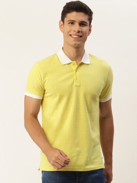 

United Colors of Benetton Men Yellow Cotton Polo Collar T-shirt
