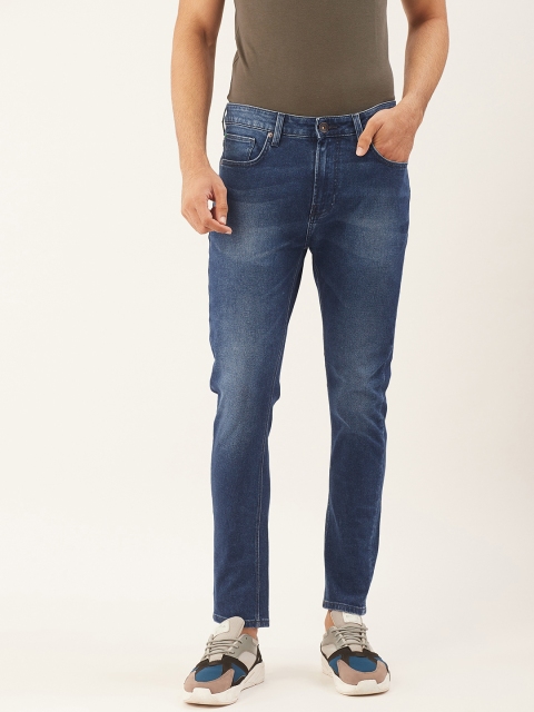 

United Colors of Benetton Men Blue Carrot Fit Mid-Rise Clean Look Stretchable Jeans