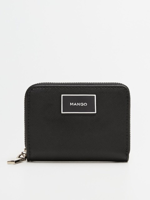 

MANGO Women Black Solid Zip Around Wallet
