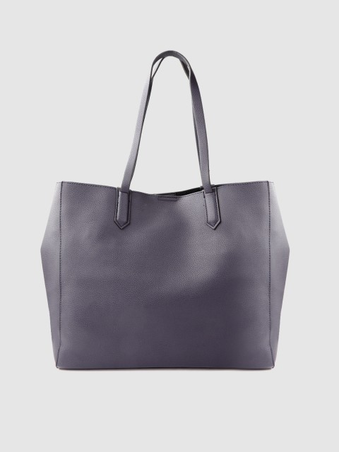 

MANGO Navy Blue Solid Shoulder Bag