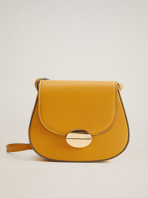 

MANGO Mustard Yellow Solid Sling Bag