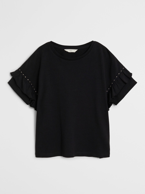 

Mango Kids Girls Black Solid Sustainable Top