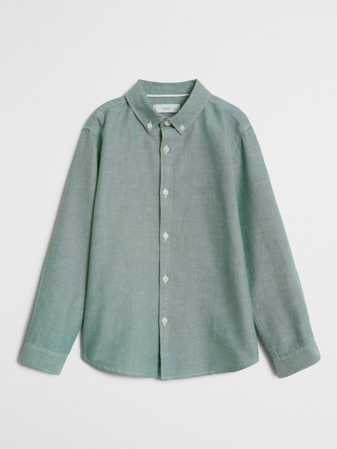 

Mango Kids Boys Green Regular Fit Solid Casual Shirt