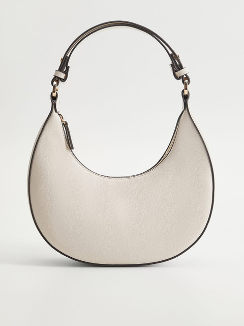 

MANGO Women Off-White Solid Shoulder Bag