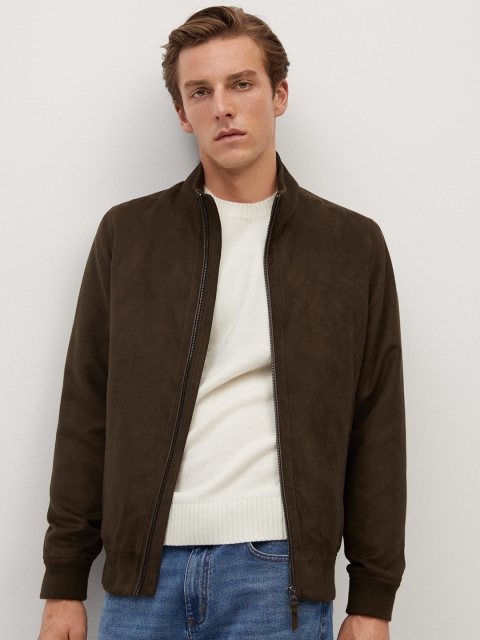 

MANGO MAN Olive Green Solid Tailored Jacket