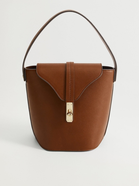 

MANGO Brown Solid Bucket Handheld Bag