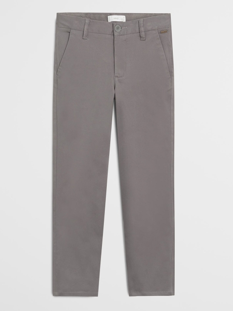 

Mango Kids Boys Charcoal Grey Regular Fit Solid Chino Trousers