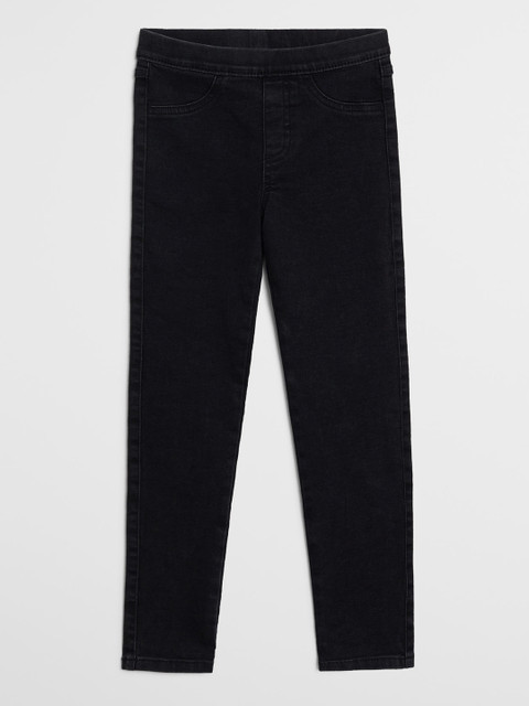

Mango Kids Girls Black Solid Denim Jeggings