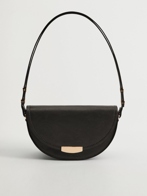 

MANGO Women Black Textured Shoulder Bag